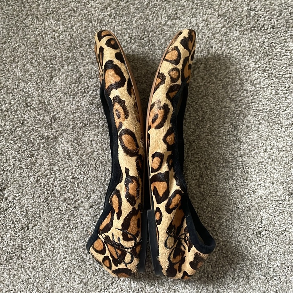 Sam Edelman Fritz leather jaguar print ballet flats Sz 8 shades of brown, tan - Picture 7 of 8